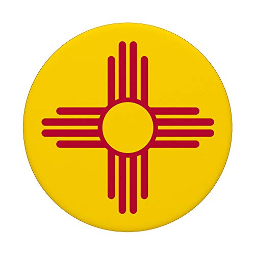 New Mexico Flag NM State Flag Zia Sun Symbol PopSockets Swappable PopGrip