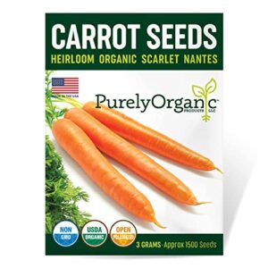 purely organic products purely organic heirloom carrot seeds (scarlet nantes) - approx 1800 seeds