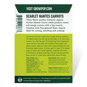 Purely Organic Products Purely Organic Heirloom Carrot Seeds (Scarlet Nantes) - Approx 1800 Seeds