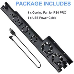 Linkhood Cooling Fan for PS4 PRO, USB External Cooler 5 Fan Turbo Temperature Control Cooling Fans for Sony Playstation Pro Gaming Console