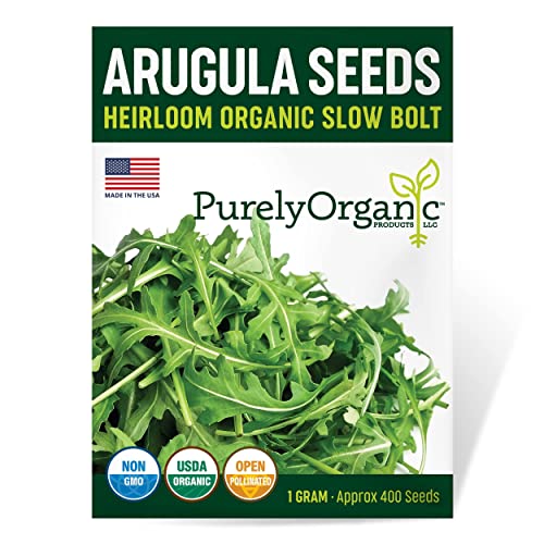 Purely Organic Products Purely Organic Heirloom Arugula Seeds (Slow Bolt) - Approx 500 Seeds