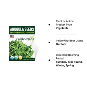 Purely Organic Products Purely Organic Heirloom Arugula Seeds (Slow Bolt) - Approx 500 Seeds