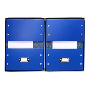 Snap-N-Store Storage Box - Pack of 2 Large, Collapsible, 13.25 x 10.13 x 5.75 Inch Storage Boxes for Kids, Crafts, Toys, Games and Organizing - Foldable Containers with Lids - Back To School - Blue