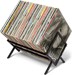 r ruimei vinyl record holder, holds 85-110 vinyl records, triangle iron sheet reinforcement, vinyl record rack, vinyl record storage, books, albums, magazines, office file organization, black