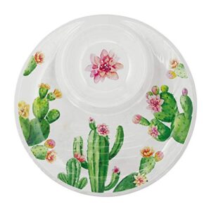 upware cactus 14 inch melamine chip & dip