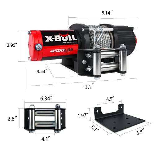 X-BULL 4500LBS Steel Wire Electric Winch