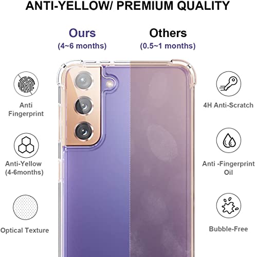 KIOMY Samsung Galaxy S21 Plus Case Crystal Clear Shockproof Bumper Protective Cell Phone Back Covers for Samsung S21+ Plus 5G TPU Slim Fit Flexible Skin for Men Women Rubber Silicone 4 Corners