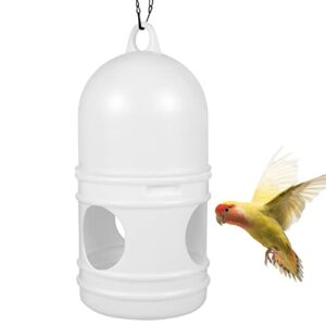 Balacoo Bird Water Dispenser - 2Pcs Bird Feeder Bird Water Dispenser Plastic Poultry Drinker Water Container Jar Pigeons Feeder Water Pot for Cage Pet Parrot Budgie Quail Chickens White