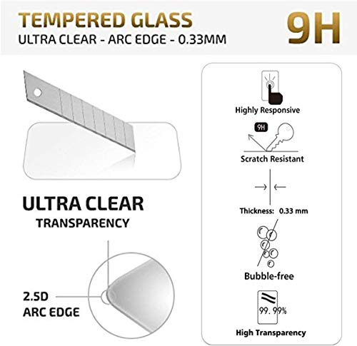 NEW'C Pack of 3, Glass Screen Protector for Samsung Galaxy A52, A52 5G, A52S 5G, Tempered Glass Anti-Scratch, Anti-Fingerprints, Bubble-Free, 9H Hardness, 0.33mm Ultra Transparent, Ultra Resistant