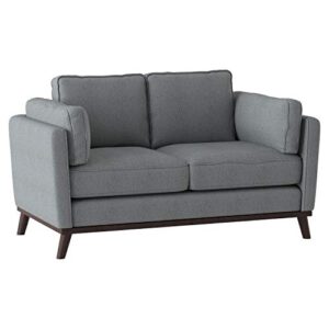 lexicon averi textured fabric love seat, 62" w, gray
