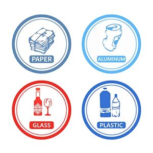 recycling and trash can sorting sticker 3.5 x 3.5 inch adhesive recycle garbage decal waterproof re adjustable recycle sticker waste sorting recycling sticker sign for trash can (12 pieces)