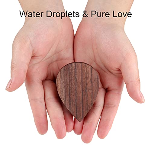 Wall Hooks Wood, Water Droplets Walnut Wood Wall Hooks for Coats, 5PCS Modern Wood Hooks for Wall Robe Hooks Entryway Wall Hangers, Heavy Duty Hooks for Bedroom Living Room