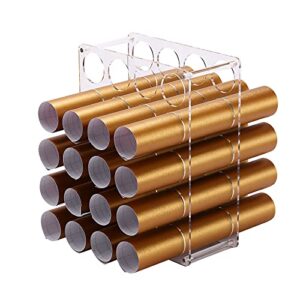 leevehold vinyl roll storage rack, sturdy vinyl roll holder, vinyl storage organizer for craft room, 20-holes | aperture 2 inch, easy to assemble (clear acrylic)