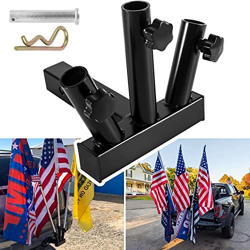 Universal Hitch Mount 3 Flag Pole Holder for Jeep SUV RV Pickup Car ...