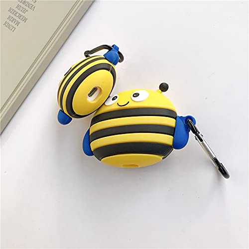 Silicone Case for Airpods Pro, Cute Cow Bees Protective Soft Rubber Cover Skin with Keychain for Kids Teens Girls Boys (Bee Case)