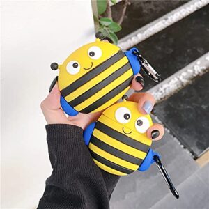 Silicone Case for Airpods Pro, Cute Cow Bees Protective Soft Rubber Cover Skin with Keychain for Kids Teens Girls Boys (Bee Case)