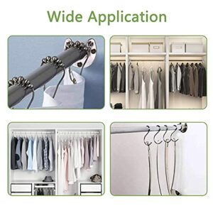 Heavy Duty Stainless Steel Closet Rod End Supports, 4 Packs Curtain Rod Brackets, Shower Rod Holder,Closet Pole Sockets Flange Rod Holder with Screws,for Easy Installation& Removal ,Silver (U-Shaped)