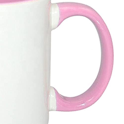 MR.R 11oz Sublimation Blank Coffee Mugs,Cup Blank White Mug Cup with Pink Color Mug Inner and Handle,Set of 6