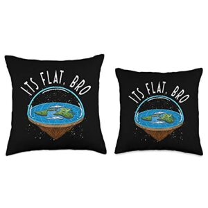 Flat Earth Designs Bro Earth Society Flat Earther Throw Pillow, 18x18, Multicolor