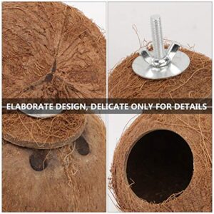 balacoo Natural Coco Hideaway Parrot Birds Reptile Coconut Shell House Bird Nest Cage Hanging Toy for Budgies Parakeet Cockatiels Finch Hamster Rat