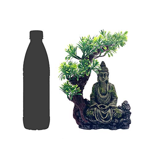 Tfwadmx Aquarium Buddha Statue Decoration Resin Furniture Ornament Underwater Landscape for Fish Rest Sleep