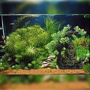 Tfwadmx Aquarium Buddha Statue Decoration Resin Furniture Ornament Underwater Landscape for Fish Rest Sleep