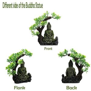 Tfwadmx Aquarium Buddha Statue Decoration Resin Furniture Ornament Underwater Landscape for Fish Rest Sleep