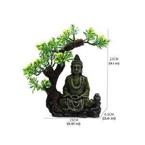 Tfwadmx Aquarium Buddha Statue Decoration Resin Furniture Ornament Underwater Landscape for Fish Rest Sleep