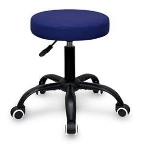 topline housewares 360-degree rolling swivel adjustable stool chair - black/blue