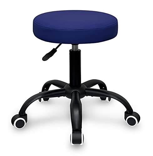 Topline Housewares 360-Degree Rolling Swivel Adjustable Stool Chair - Black/Blue