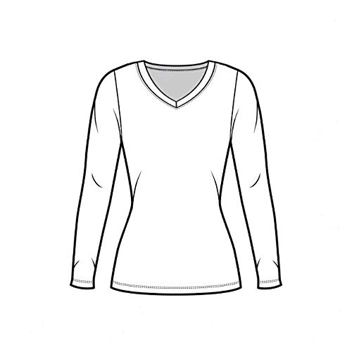 Natural Uniforms Women's V-Neck Long Sleeve Under Scrub Stretch T-Shirt - Multi Pack of 5 (Medium, 5 Pack- Black)