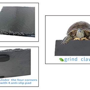 Linifar Turtle Basking Rock Tortoise Bathing Plate Reptile Platform Dish Habitat Accessories Supplies for Gekko Bearded Dragon Squirrel Hedgehog