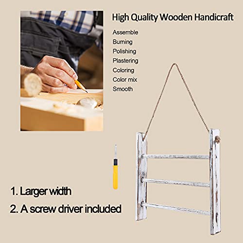 HoreZer Hanging Towel Rack Wall-Mounted,Ladder Hand Towel Rack for Bathroom Hanging Blanket Ladder Rustic Farmhouse Decorative Towel Rack Storage Shelf