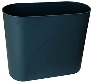 hmqci plastic rectangular small trash can wastebasket, garbage container bin, 3-gallons (navy, 5.9"/12.6"/10.6")