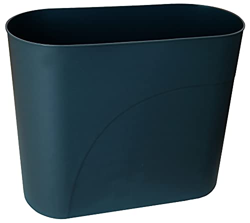 HMQCI Plastic Rectangular Small Trash Can Wastebasket, Garbage Container Bin, 3-Gallons (Navy, 5.9"/12.6"/10.6")