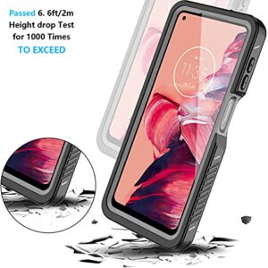 ANTSHARE for Motorola Moto G Power 2021 Case Waterproof, Built in Screen Protector 360° Full Body Heavy Duty Protective Shockproof IP68 Underwater Case for Moto G Power 2021 6.6inch Black