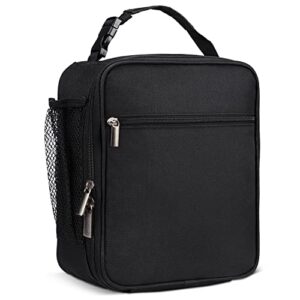 insulated lunch box for men & women adult- cooler bag - back to school supplies- portable insulated lunch bag small lunchbox lunch container for water bottle office school work picnic hiking (black)