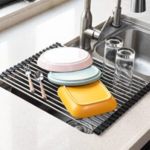 damita roll up dish drying rack over the sink foldable multipurpose sink dish drying racks (17.3" x 13" )