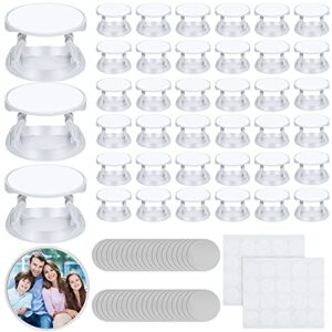 40 pieces blank sublimation phone grip holders include 40 collapsible brackets and sublimation aluminum sheets and double-sided stickers diy expanding finger stand for smartphones and tablets (white)