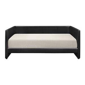 lexicon riley faux leather upholstered daybed, twin, black