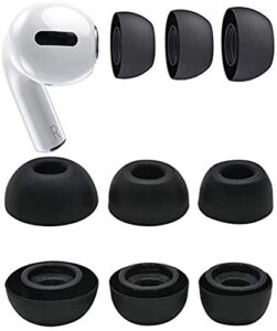 zotech replacement 3 pairs silicone ear tips for airpods pro (s/m/l) (black)