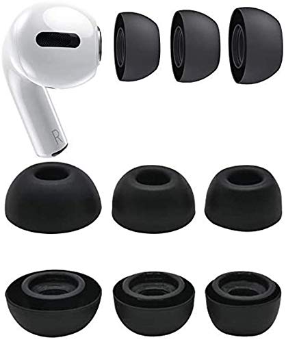 Zotech Replacement 3 Pairs Silicone Ear Tips for Airpods Pro (S/M/L) (Black)