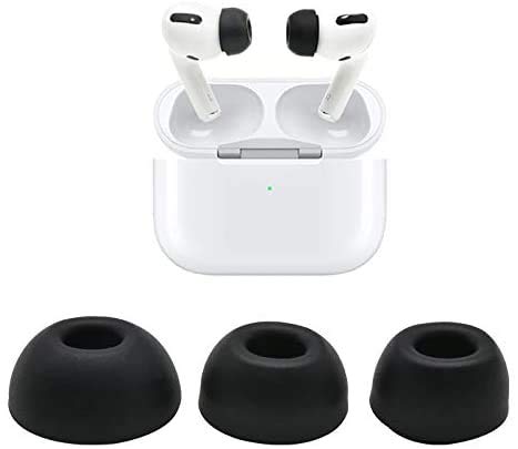 Zotech Replacement 3 Pairs Silicone Ear Tips for Airpods Pro (S/M/L) (Black)