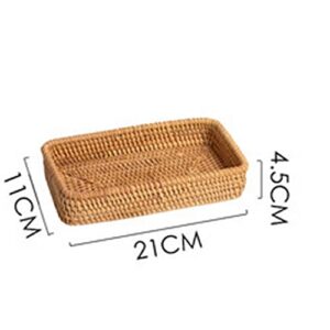 UXZDX Handmade Rattan Woven Straw Woven Storage Basket Desktop Storage Box Storage Box Storage Basket (Size : Small)