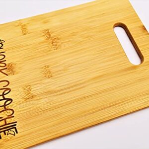 Shark Coochie 9.5"x13" (charcuterie board) Engraved Bamboo Wood Cheese Cutting Board with Handle Butter Board