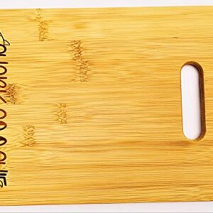 Shark Coochie 9.5"x13" (charcuterie board) Engraved Bamboo Wood Cheese Cutting Board with Handle Butter Board
