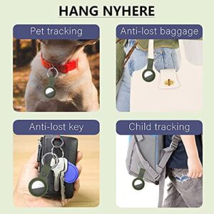 AirTags Holder Case 4 Pack Airtag Protective Compatible with Anti Scratch Shockproof Full Cover with Keychain for Pet Collars, Wallet, Keys,Keychain Dog