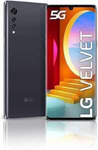 lg velvet (5g) 128gb (6.8 inch) display | at&t unlocked | at&t/cricket 5g only | work with other gsm 4g lte | lm-g900um smartphone - aurora grey (renewed)