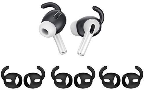 Zotech 3 Pairs AirPods Pro 1st & 2nd Gen Ear Hooks Secure Anti Slip Covers (Black)