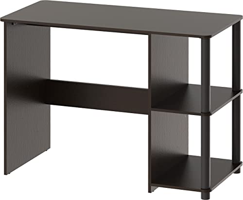 SHW Cyrus Home Office Desk with Shelves, Espresso